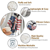 Charlie Kirk Tribute Throw Blanket A True Patriot American Flag Patriotic Eagle - Wonder Print Shop