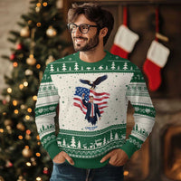 Charlie Kirk Tribute Ugly Christmas Sweater A True Patriot American Flag Patriotic Eagle - Wonder Print Shop
