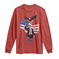 Charlie Kirk Tribute Long Sleeve Shirt A True Patriot American Flag Patriotic Eagle - Wonder Print Shop