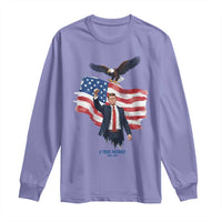 Charlie Kirk Tribute Long Sleeve Shirt A True Patriot American Flag Patriotic Eagle - Wonder Print Shop