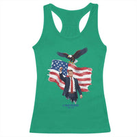 Charlie Kirk Tribute Racerback Tank Top A True Patriot American Flag Patriotic Eagle - Wonder Print Shop