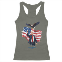 Charlie Kirk Tribute Racerback Tank Top A True Patriot American Flag Patriotic Eagle - Wonder Print Shop