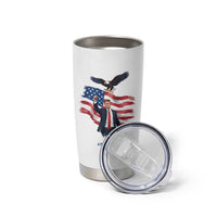 Charlie Kirk Tribute Tumbler Cup A True Patriot American Flag Patriotic Eagle - Wonder Print Shop