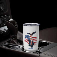 Charlie Kirk Tribute Tumbler Cup A True Patriot American Flag Patriotic Eagle - Wonder Print Shop