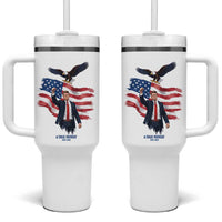 Charlie Kirk Tribute Tumbler With Handle A True Patriot American Flag Patriotic Eagle - Wonder Print Shop