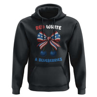 Red White and Blueberries Hoodie Retro Coquette Bow Vintage American Flag - Wonder Print Shop