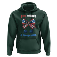 Red White and Blueberries Hoodie Retro Coquette Bow Vintage American Flag - Wonder Print Shop