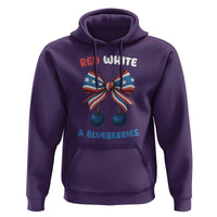 Red White and Blueberries Hoodie Retro Coquette Bow Vintage American Flag - Wonder Print Shop