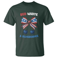 Red White and Blueberries T Shirt Retro Coquette Bow Vintage American Flag - Wonder Print Shop