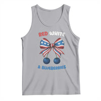 Red White and Blueberries Tank Top Retro Coquette Bow Vintage American Flag - Wonder Print Shop