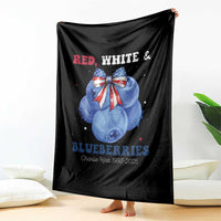 Red White and Blueberries Throw Blanket Charlie Kirk Tribute 1993 2025 Memorial - Wonder Print Shop