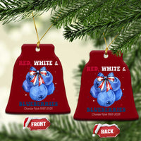 Red White and Blueberries Ceramic Ornament Charlie Kirk Tribute 1993 2025 Memorial - Wonder Print Shop