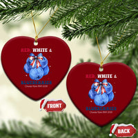 Red White and Blueberries Ceramic Ornament Charlie Kirk Tribute 1993 2025 Memorial - Wonder Print Shop