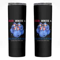 Red White and Blueberries Skinny Tumbler Charlie Kirk Tribute 1993 2025 Memorial - Wonder Print Shop