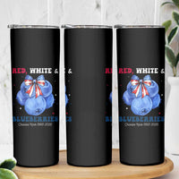 Red White and Blueberries Skinny Tumbler Charlie Kirk Tribute 1993 2025 Memorial - Wonder Print Shop