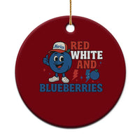 Red White and Blueberries Ceramic Ornament Patriotic Fruit Cartoon Graphic - Wonder Print Shop