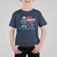 Red White and Blueberries T Shirt For Kid Patriotic Fruit Cartoon Graphic - Wonder Print Shop