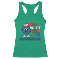 Red White and Blueberries Racerback Tank Top Patriotic Fruit Cartoon Graphic - Wonder Print Shop