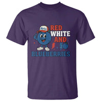 Red White and Blueberries T Shirt Patriotic Fruit Cartoon Graphic - Wonder Print Shop