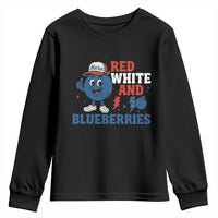 Red White and Blueberries Youth Sweatshirt Patriotic Fruit Cartoon Graphic - Wonder Print Shop
