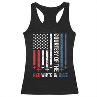Courtesy of the Red White and Blue Racerback Tank Top US Military Patriotic American Flag - Wonder Print Shop