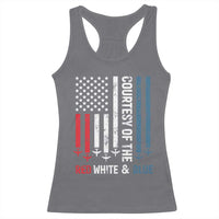 Courtesy of the Red White and Blue Racerback Tank Top US Military Patriotic American Flag - Wonder Print Shop
