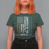 Courtesy of the Red White and Blue T Shirt For Women US Military Patriotic American Flag - Wonder Print Shop