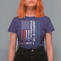 Courtesy of the Red White and Blue T Shirt For Women US Military Patriotic American Flag - Wonder Print Shop