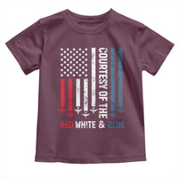Courtesy of the Red White and Blue Toddler T Shirt US Military Patriotic American Flag - Wonder Print Shop