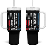 Courtesy of the Red White and Blue Tumbler With Handle US Military Patriotic American Flag - Wonder Print Shop