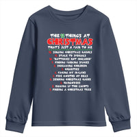 12 Pains of Christmas Parody Youth Sweatshirt Funny Twist on the 12 Days of Christmas Tradition - Wonder Print Shop