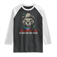 Dagestan Bear MMA Fighter Discipline Raglan Shirt Send Him 2 3 Years and Forget - Wonder Print Shop