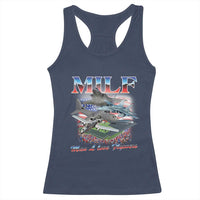MILF Man I Love Flyovers Meme Racerback Tank Top for Aviation Buffs Patriotic Meme Lords - Wonder Print Shop