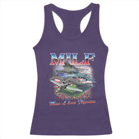 MILF Man I Love Flyovers Meme Racerback Tank Top for Aviation Buffs Patriotic Meme Lords - Wonder Print Shop