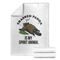 Trashed Panda Is My Spirit Animal Throw Blanket Funny Drunk Raccoon Meme for Party People Hot Mess Energy - Wonder Print Shop