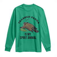 Trashed Panda Is My Spirit Animal Long Sleeve Shirt Funny Drunk Raccoon Meme for Party People Hot Mess Energy - Wonder Print Shop