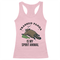 Trashed Panda Is My Spirit Animal Racerback Tank Top Funny Drunk Raccoon Meme for Party People Hot Mess Energy - Wonder Print Shop
