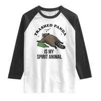 Trashed Panda Is My Spirit Animal Raglan Shirt Funny Drunk Raccoon Meme for Party People Hot Mess Energy - Wonder Print Shop