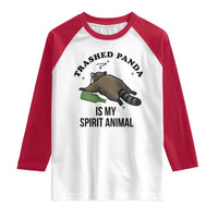 Trashed Panda Is My Spirit Animal Raglan Shirt Funny Drunk Raccoon Meme for Party People Hot Mess Energy - Wonder Print Shop