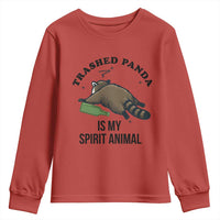 Trashed Panda Is My Spirit Animal Youth Sweatshirt Funny Drunk Raccoon Meme for Party People Hot Mess Energy - Wonder Print Shop