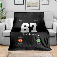 67 Is Calling Meme Throw Blanket Funny Six Seven Phone Call Screen - Wonder Print Shop