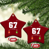 67 Is Calling Meme Ceramic Ornament Funny Six Seven Phone Call Screen - Wonder Print Shop