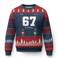 67 Is Calling Meme Ugly Christmas Sweater Funny Six Seven Phone Call Screen - Wonder Print Shop