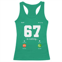 67 Is Calling Meme Racerback Tank Top Funny Six Seven Phone Call Screen - Wonder Print Shop