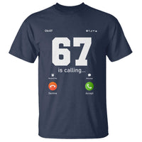 67 Is Calling Meme T Shirt Funny Six Seven Phone Call Screen - Wonder Print Shop