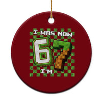I Was 6 Now I'm 7 Birthday Meme Ceramic Ornament Pixel Style 67 Gamer Six Seven Joke - Wonder Print Shop