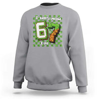 I Was 6 Now I'm 7 Birthday Meme Sweatshirt Pixel Style 67 Gamer Six Seven Joke - Wonder Print Shop