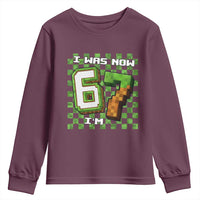 I Was 6 Now I'm 7 Birthday Meme Youth Sweatshirt Pixel Style 67 Gamer Six Seven Joke - Wonder Print Shop