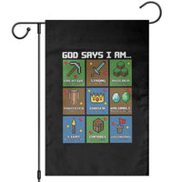 God Says I Am Pixel Art Graphic Garden Flag Christian Affirmation Gamer Bible Verses - Wonder Print Shop