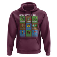 God Says I Am Pixel Art Graphic Hoodie Christian Affirmation Gamer Bible Verses - Wonder Print Shop